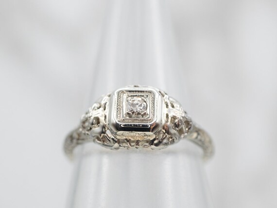 Art Deco Diamond Engagement Ring, Art Deco Diamon… - image 4