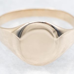 Plain Gold Signet Ring, Oval Signet Ring, Yellow Gold Signet, Gold Statement Ring, Unisex Signet Ring, Plain Gold Ring, Birthday Gift A62770