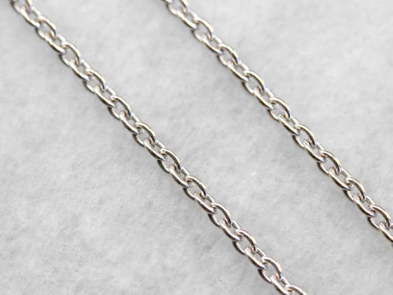 High 18 Karat White Gold Oval Link Chain, Gold Li… - image 4