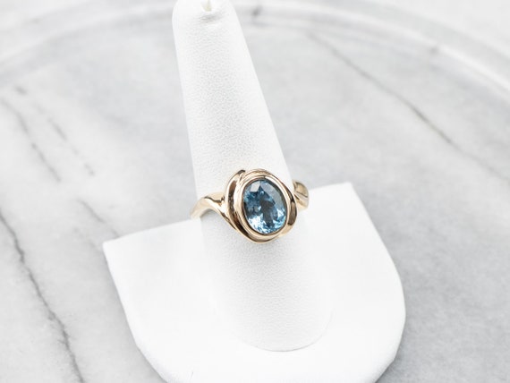 Blue Topaz Bypass Ring, Blue Topaz Solitaire Ring… - image 7