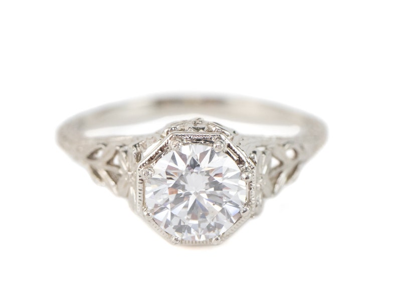 The Greenleaf Diamond Floral Engagement Ring by Elizabeth Etsy