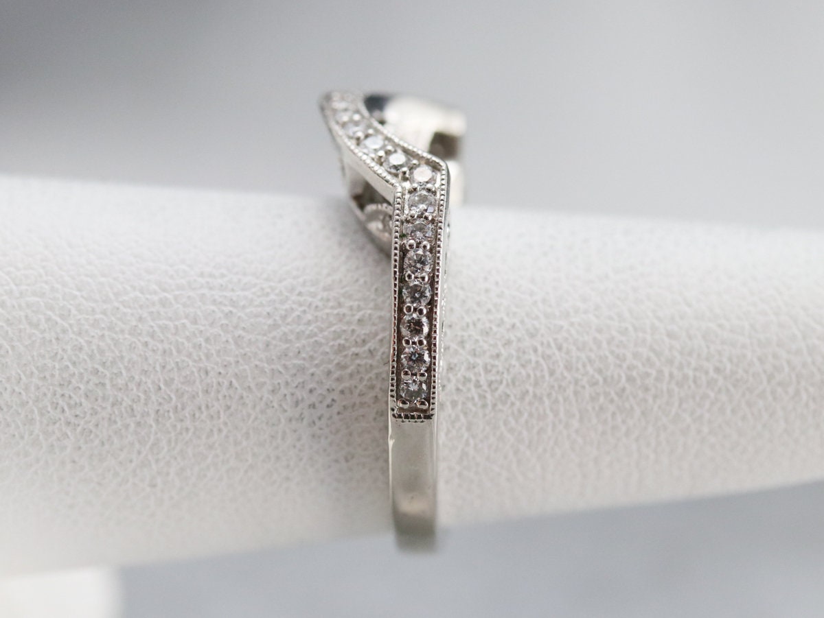 Platinum Diamond Enhancer Band Diamond Guard Bands Stacking Etsy