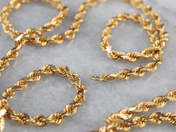 French Rope Chain, 14K Gold Chain, Gold Necklace,… - image 2