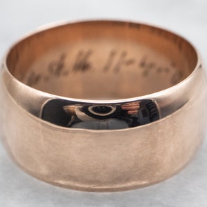 Antique Rose Gold Band, Rose Gold Wedding Band, Wide Gold Band, Unisex Wedding Band, Stacking Band, Unisex Wedding Ring A32312