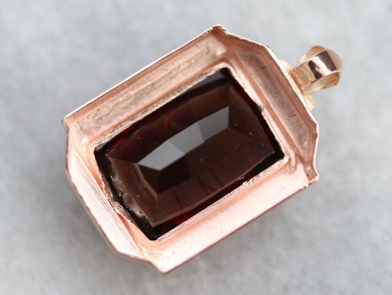 Rose Gold Retro Era Garnet Pendant, Garnet Solita… - image 3