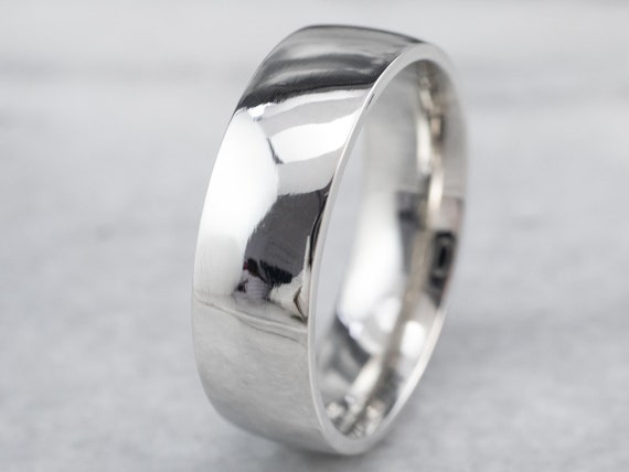 Heavy Platinum Wedding Band, Men's Wedding Ring, … - image 1