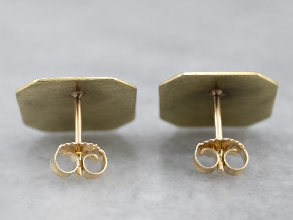 Blue Enamel Gold Stud Earrings, Upcycled Vintage,… - image 5