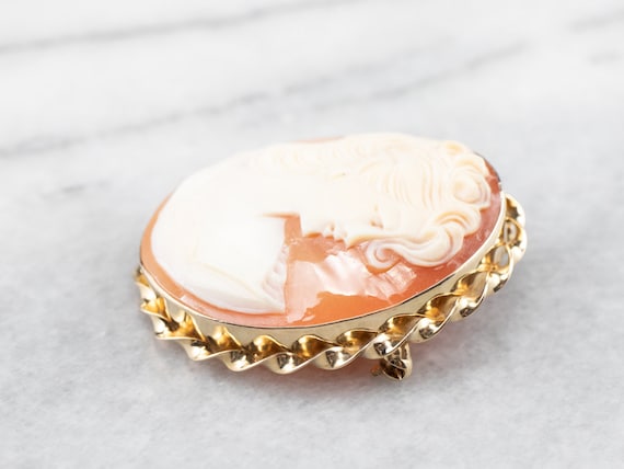 Mid Century Cameo Pin or Pendant, VanDell Gold Ca… - image 4