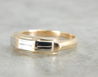 Retro Era Yellow and White Gold Men's Band XA22ZM-R