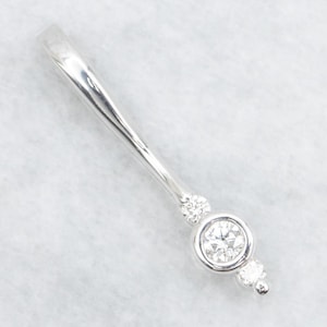 Triple Diamond Drop Pendant, Gold Diamond Pendant, Diamond Necklace, Diamond Anniversary, Modern Diamond Pendant A61622