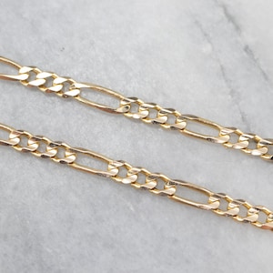 Yellow Gold Figaro Chain, Unisex Gold Chain, 36 Inch Gold Chain, Pendant Chain, Layering Chain, Birthday Gift, Jewelry Basic EMTVCL6U