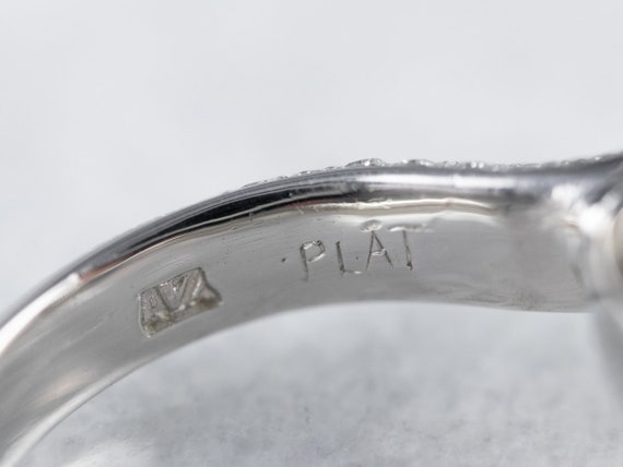 Modern Cut Diamond Engagement Ring, Platinum and … - image 6