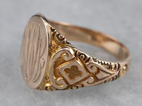 Antique Ostby Barton Ring, Antique Signet Ring, J… - image 4