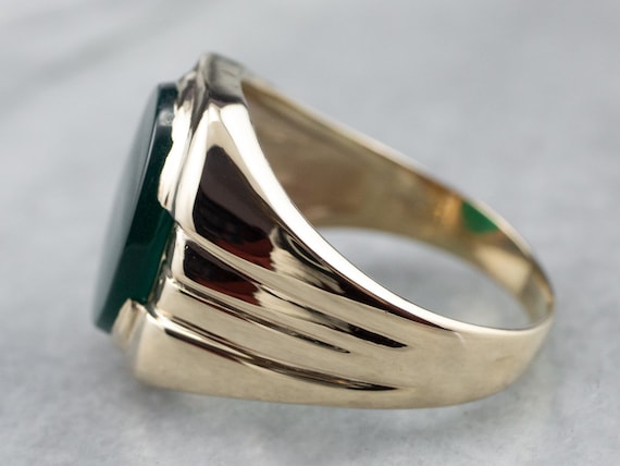 Men's Green Onyx Statement Ring, Green Stone Ring… - image 4