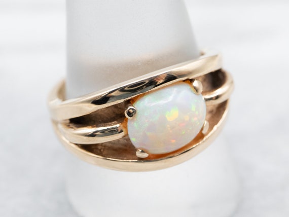 Vintage East-To-West Opal Ring, Opal Solitaire Ri… - image 3