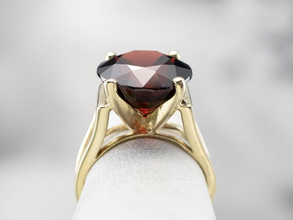 14K Yellow Gold Garnet Statement Ring, January Bi… - image 9