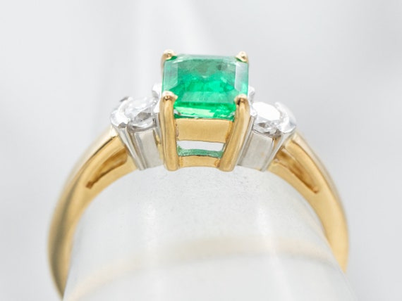 Emerald and Diamond Ring, Emerald Engagement Ring… - image 5