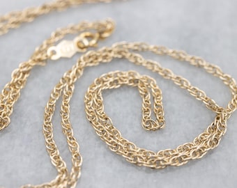 Collar largo de cadena de oro amarillo de 14 quilates, 68 cm (26,75 pulgadas)