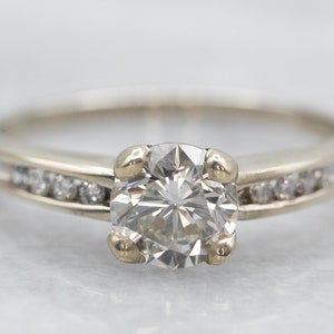 Round Brilliant Diamond Engagement Ring, Modern Diamond Ring, Channel Set Diamond Ring, White Gold Diamond Ring, Anniversary Ring A37588