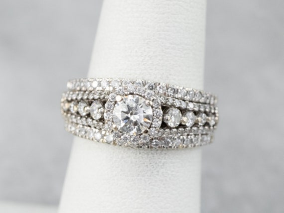 Diamond Engagement and Wedding Band Stacked Set, … - image 7