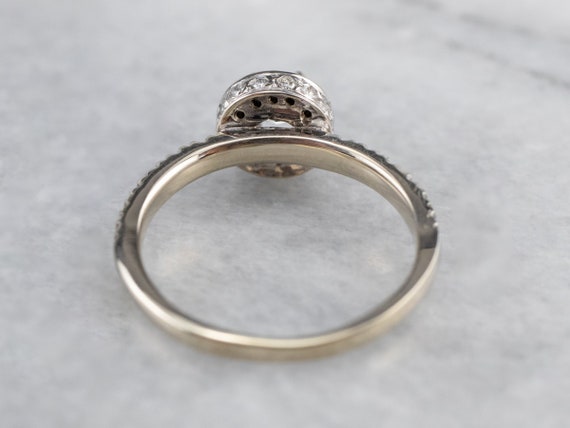 Diamond Halo Engagement Ring, White Gold Diamond … - image 5