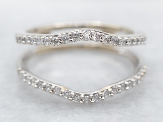 Diamond White Gold Enhancer Band, Solitaire Enhan… - image 1