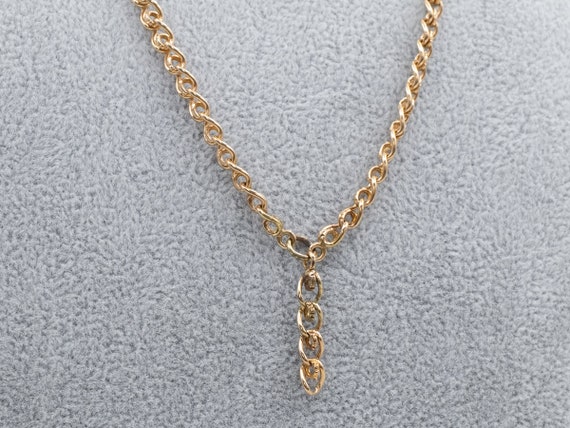 Antique Gold Watch Chain, Thick Gold Chain, 18 In… - image 9