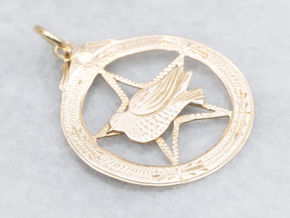 Antique 10K Gold Daughters of Rebekah Pendant, Odd Fellows Jewelry