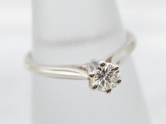 Classic Diamond Solitaire Ring, White Gold Diamon… - image 3