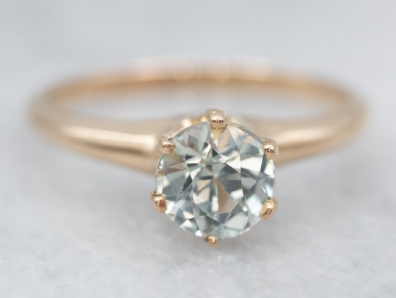 White Sapphire Engagement Ring, Sapphire Solitair… - image 1