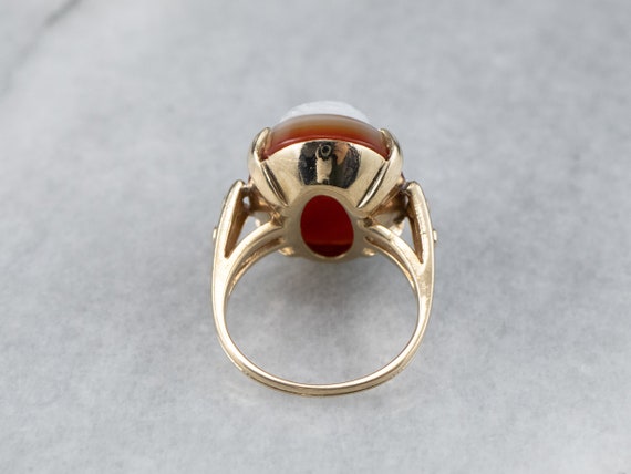 Sardonyx Cameo Yellow Gold Ring, Large Cameo Ring… - image 5