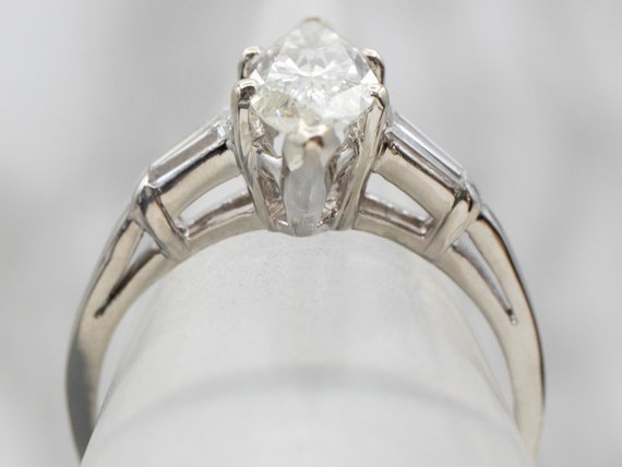 Marquise Diamond Engagement Ring, Vintage Diamond… - image 4