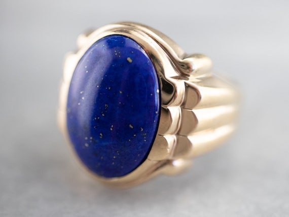 Vintage Lapis Statement Ring, Lapis Lazuli Ring, … - image 3