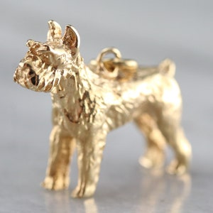Scottish Terrier Pendant, Terrier Charm, Yellow Gold Charm, Dog Charm, Dog Pendant CNQQ60DC