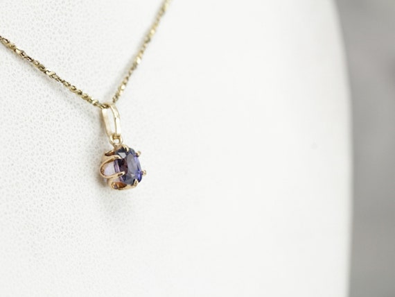 Purple Sapphire Pendant, Sapphire Solitaire Penda… - image 5