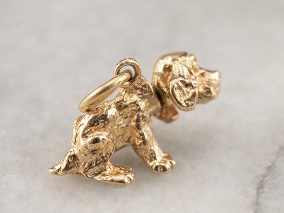 Bobble Head Cocker Spaniel Charm, 14K Gold Dog Ch… - image 3