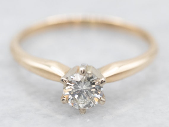 Vintage Diamond Solitaire Ring, Diamond Engagemen… - image 1