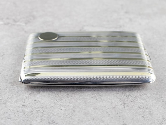 Vintage Elgin Striped Cigarette Case, Gold and Si… - image 5