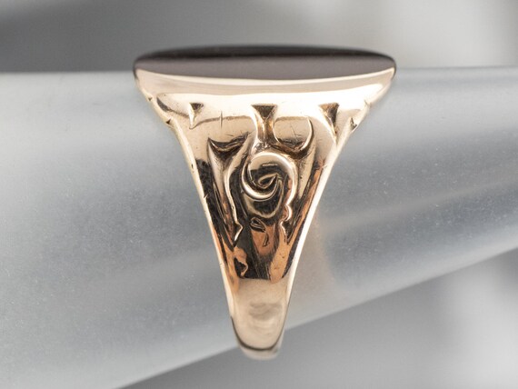 Victorian Rose Gold Signet Ring, Ornate Signet Ri… - image 8