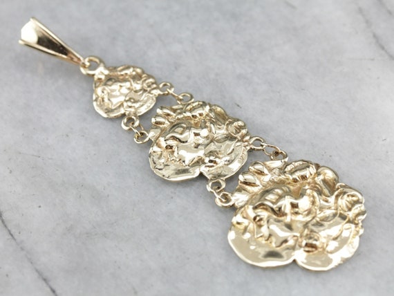 Art Nouveau Lady Pendant, Graduated Pendant, Yello