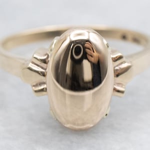 Vintage Domed Gold Signet Ring, Yellow Gold Signet Ring, Domed Top Ring, Ladies Signet Ring, Birthday Gift, Yellow Gold Jewelry A65959