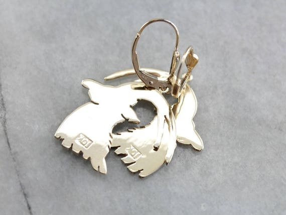 Capricorn Goat Silhouette Astrology Gold Drop Ear… - image 4