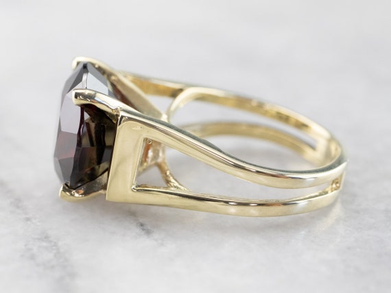 14K Yellow Gold Garnet Statement Ring, January Bi… - image 4