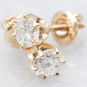 Screw-Back Diamond Gold Stud Earrings, Diamond Studs, Diamond Earrings, Stud Earrings, Screw Back Earrings, Gold Diamond Earrings A61431