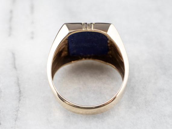 Men's Vintage Lapis Ring, Mid Century Lapis Ring,… - image 5