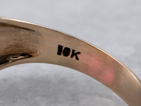 Vintage 10K Yellow Gold Masonic Ring, Ruby Glass,… - image 6