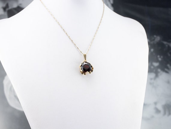 Garnet Gold Pendant, Garnet Buttercup Pendant, Ja… - image 10