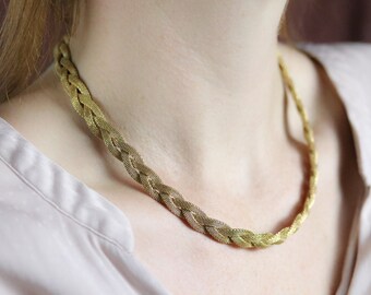 [STONE HENgE] 韓国☆14K Gold☆Braid Necklace WOVEN-IN-GOLD-BRAIDED-NECKLACE