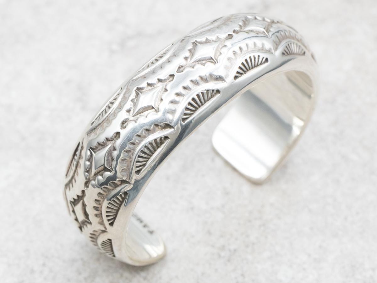 Sterling Silver Tahe Tone Cuff Bracelet - Women\'s Accessory il_fullxfull.4728538269_r44b.jpg main image 3