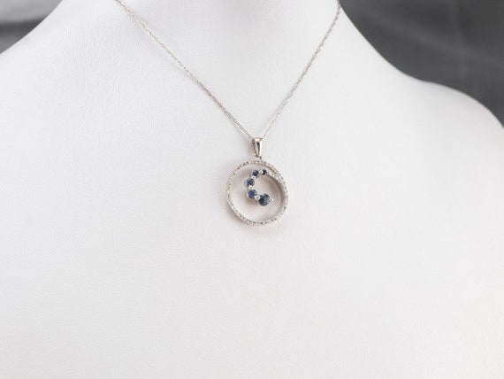 Sapphire and Diamond Spiral Pendant, Sapphire Lay… - image 9